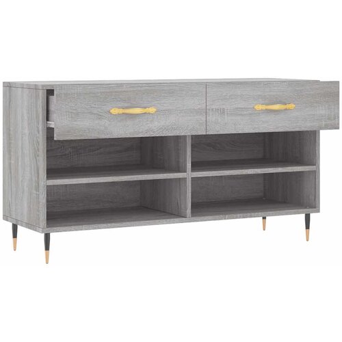  Klupa za cipele siva boja hrasta 102x35x55 cm konstruirano drvo Slike