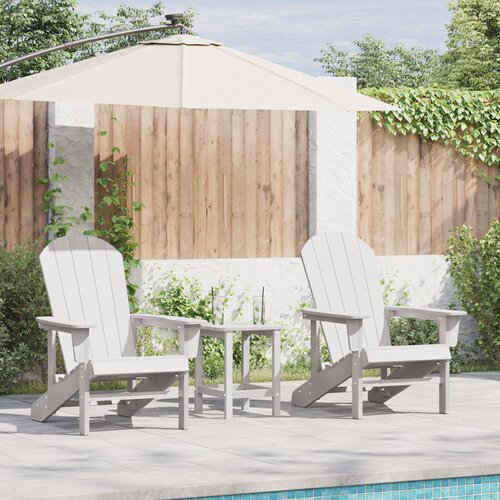 vidaXL Adirondack stol 2 kosa Bela 74x82x90 cm HDPE Cene