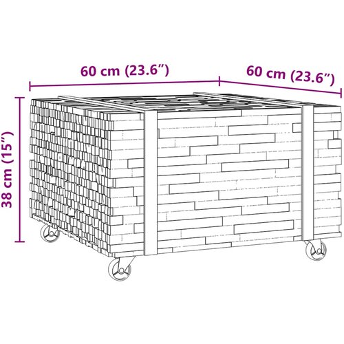  Kava Stol Smeđa 60 x 60 x 38 cm Čvrsto teak drvo Slike