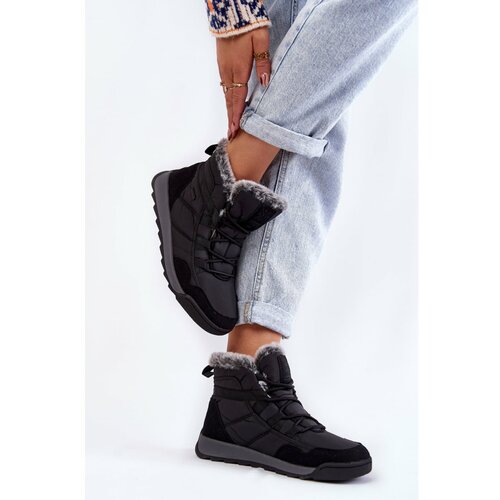 Kesi Women's Insulated Snow Boots Cross Jeans KK2R4016C Black Slike