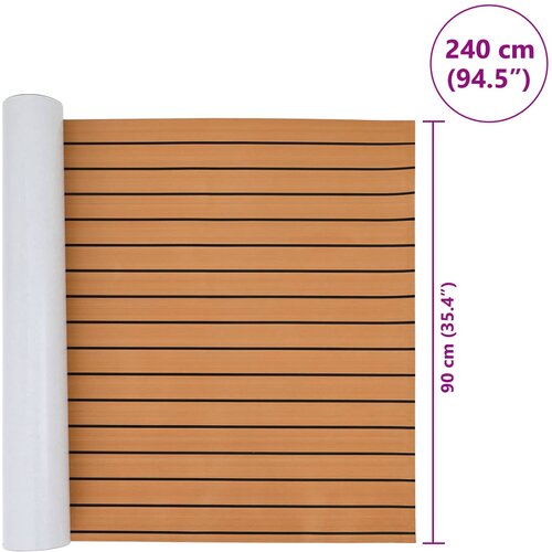  Prostirka za čamce Smeđa i crna 240 x 90 cm EVA Slike