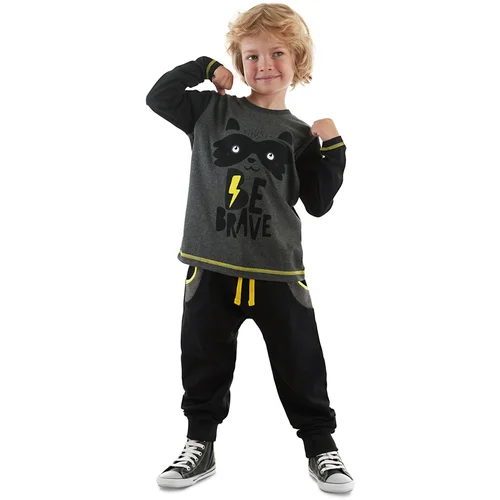 Denokids Be Brave Boy T-shirt Tracksuit Bottom Set