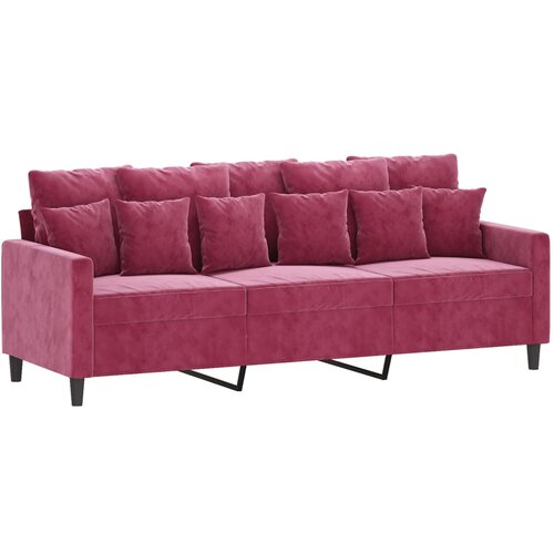 Maison Chic kavč - Sofa - Kanape trosed vinsko rdeč 180 cm žamet, (21727124) Cene