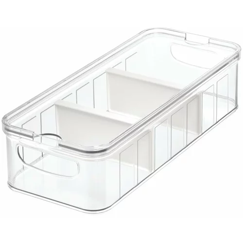 iDesign prozirna kutija za odlaganje s poklopcem i 3 pretinca, 38 x 16 cm