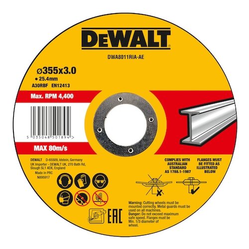 Dewalt DWA8011RIA-AE Rezna ploča za metal 355 x 3 x 25.4mm, Tip 1 (ravna) Cene