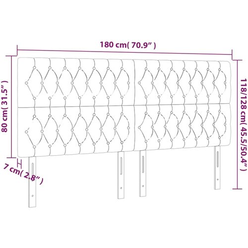  LED uzglavlje tamnosivo 180x7x118/128 cm od tkanine Slike