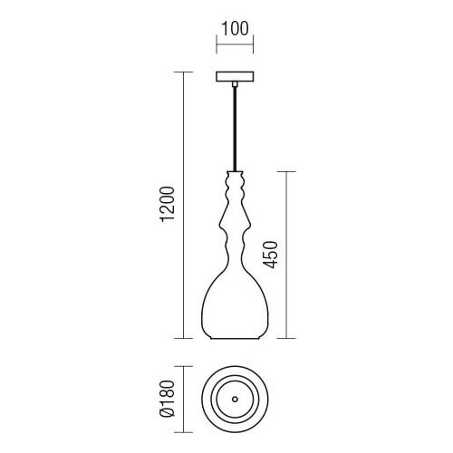  Redo 01-2938 - Visilica na sajli AMBIX 1xE27/42W/230V &amp;Oslash; 18 cm siva Slike