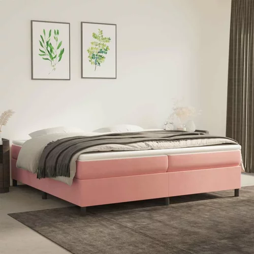  Box spring posteljni okvir roza 200x200 cm žamet, (20739806)