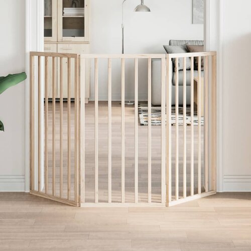 vidaXL Vrata za pse s 3 panela sklopiva 150 cm od drva topole Cene
