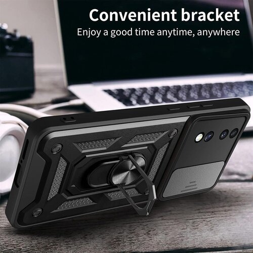 Techsuit CamShield Series maska za Honor 70 &amp;ndash; crna Slike