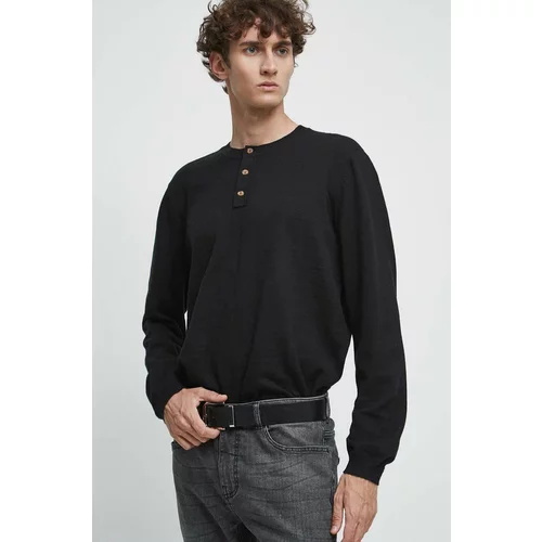 Medicine Pamučni pulover boja: crna, lagani