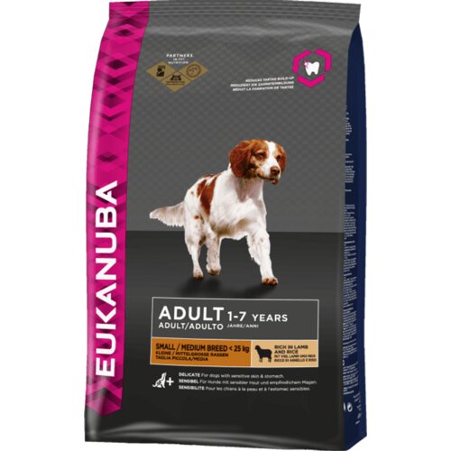 Eukanuba Adult Small / Medium Breed jagnjetina &amp;amp; riž - Varčno pakiranje: 2 x 12 kg Slike