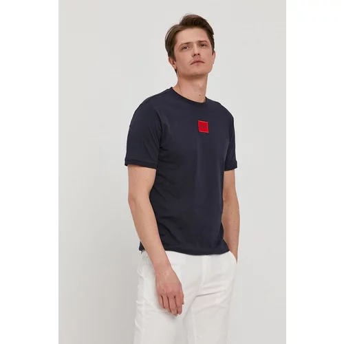 Hugo Bombažen t-shirt mornarsko modra barva