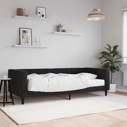  Dnevni krevet s madracem crni 90 x 190 cm bar&amp;scaron;unasti Slike