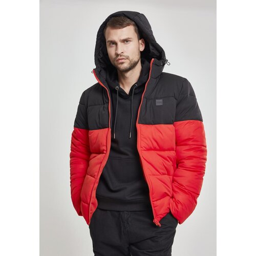 Urban Classics Men's Winter Jacket with Hood - Black/Red Cijene