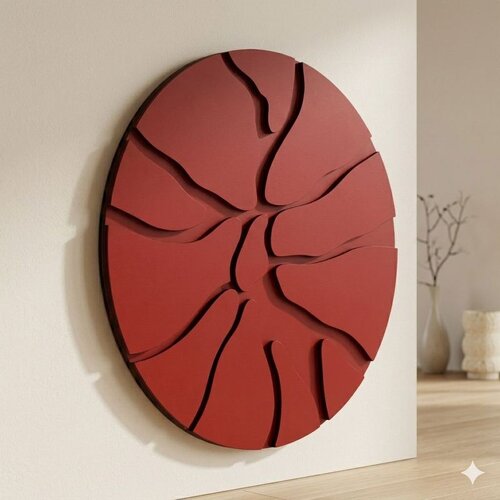 Wallxpert Core Red - 50 x 50 Red Decorative Framed MDF Painting Slike