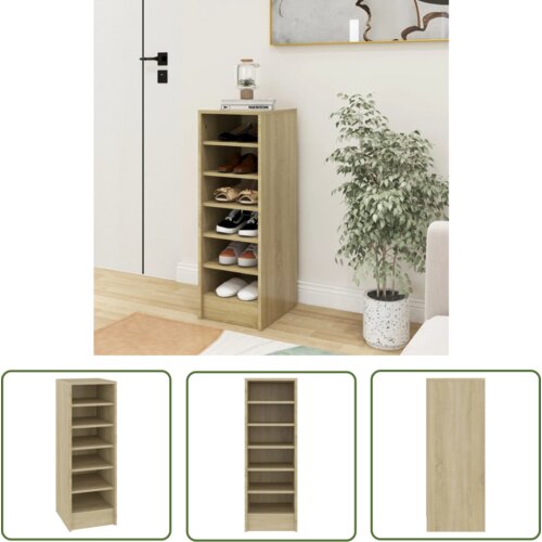 The Living Store Omarica za čevlje sonoma hrast 31,5x35x90 cm iverna plošča - Omara Za Čevlje, (21744535) Cene