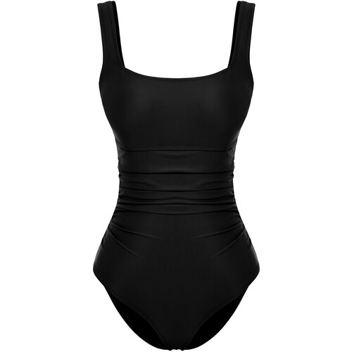Trendyol Black Square Neck Compression Swimsuit Cene