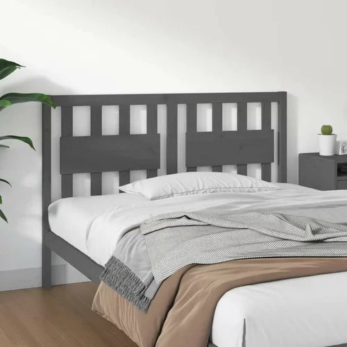  Uzglavlje za krevet sivo 125 5 x 4 x 100 cm od masivne borovine