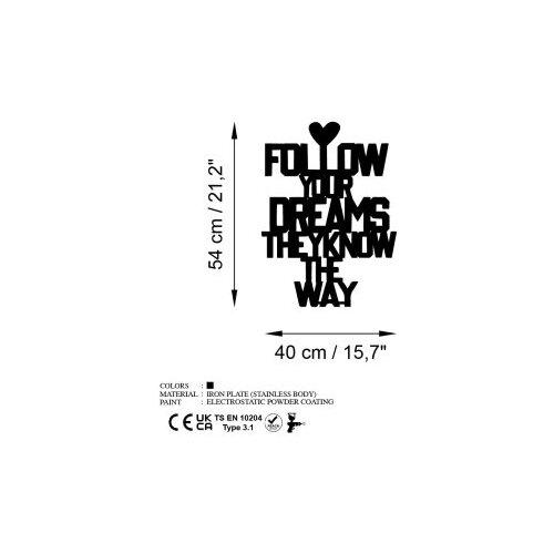 Opviq Zidna dekoracija Dreams Way, 40x54 cm, 1,5 mm, Crna Slike