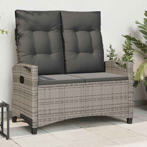  Vrtna klupa s jastukom Siva i tamno siva 105 x 60 x 112 cm Cijene
