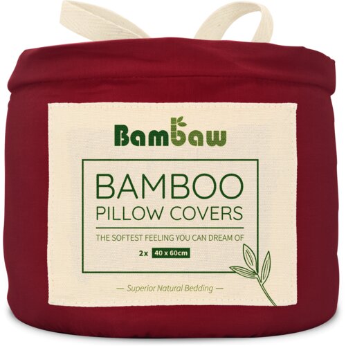 Bambaw Prevleke za blazine iz bambusa 40 x 60 cm, 2-​delni set - Burgundy Cene