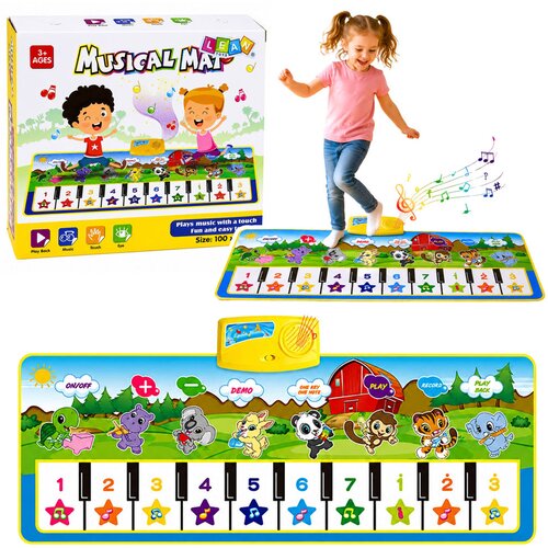  Edukativna plesna podloga s klavirom 100x36 cm - životinje Slike