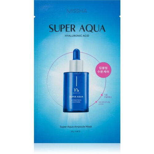 MISSHA Super Aqua 10 Hyaluronic Acid vlažilna tekstilna maska 28 g Slike