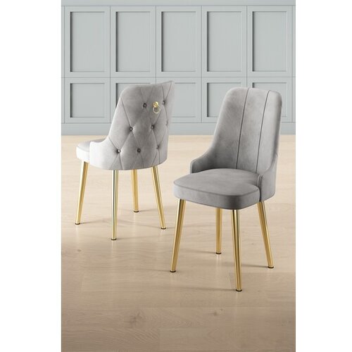Hanah home Newa set stolica, 46x94x46 cm, 6 dijelova, srebrno-siva Cene