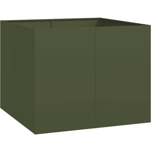 Maison Chic Cvetlični Lonec - Cvetlično korito olivno zelena 100x100x80 cm Jeklo, (21789494) Cene