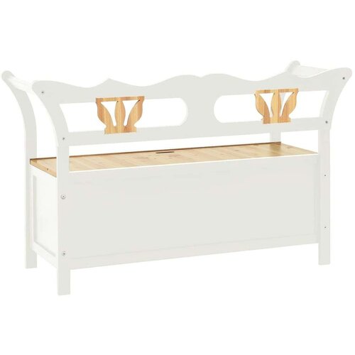  Klupa bijela 107 x 45 x 75 5 cm od masivne jelovine Slike