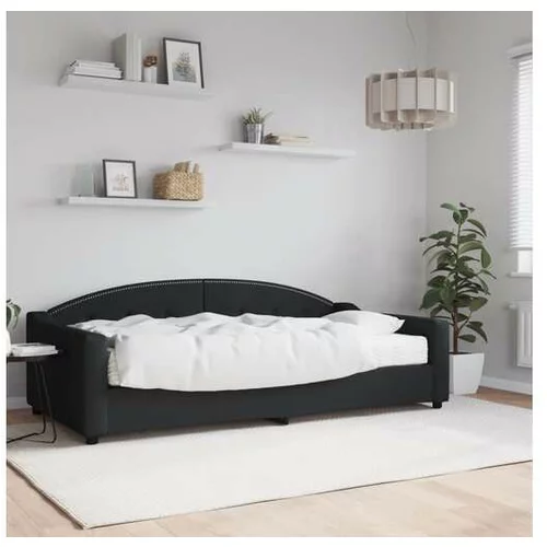 vidaXL Dnevna postelja z vzmetnico črna 100x200 cm blago