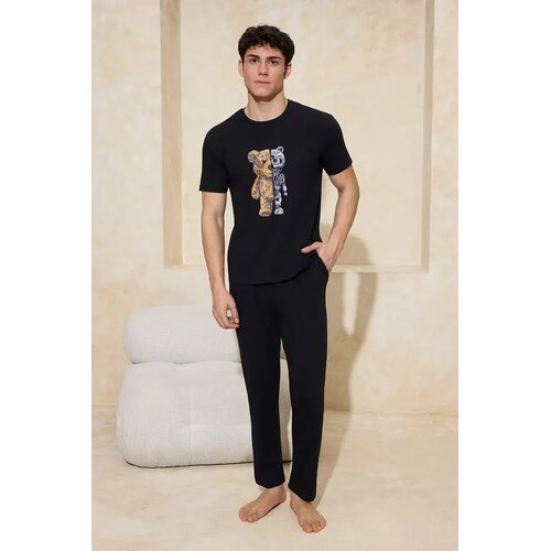 Trendyol mu&scaron;ki top Robot Printed Pocket Detail Pajama Set Tmnss26Pt00005, crna-crna Cene