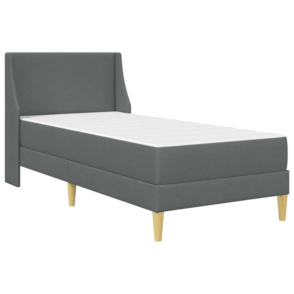  Okvir kreveta s madracem Zidne Tamno siva 100 x 200 cm tkanina - Tamno siva 100 x 200 cm Slike