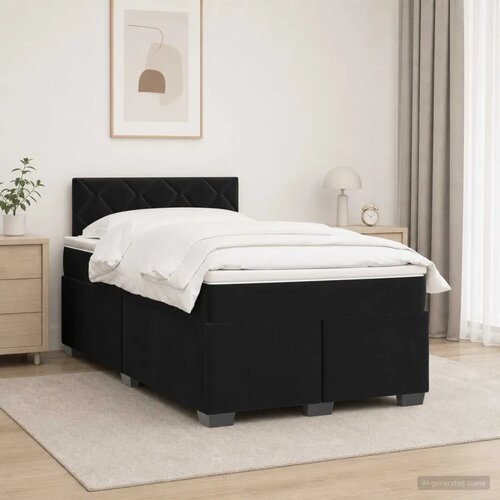  Boxspring krevet s madracem Crna 120 x 200 cm Bar&amp;scaron;un - Crna 120 x 200 cm Dizajn s rombovima Slike