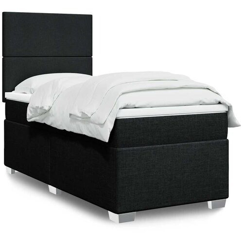  Box spring krevet s madracem crni 80 x 200 cm od tkanine Cijene