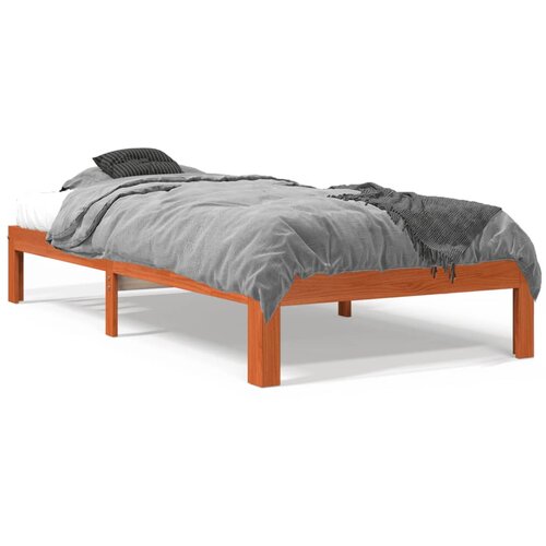 vidaXL Posteljni okvir voščeno rjav 75x190 cm trdna borovina Cene