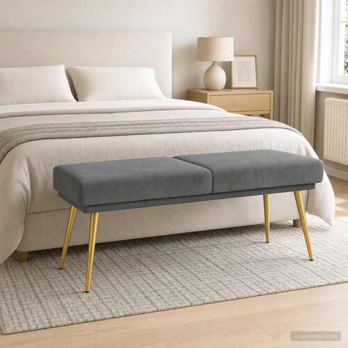  Klupa s dvostrukim slojem Tamnosiva 120 x 45 x 46 cm Bar&scaron;un Cene