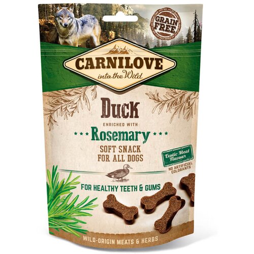 Carnilove dog semi moist snack - raca & rožmarin, 200g Cene