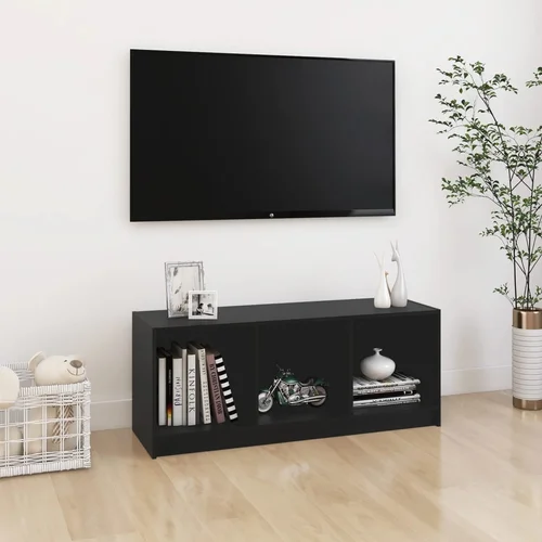 The Living Store TV omarica črna 104x33x41 cm trdna borovina - TV Omarica, (21376501)