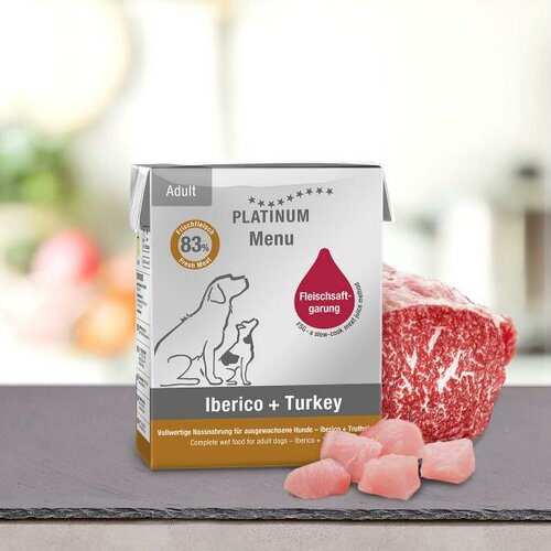 Platinum vlažna hrana za pse menu iberijska mangulica i ćuretina 375g Slike