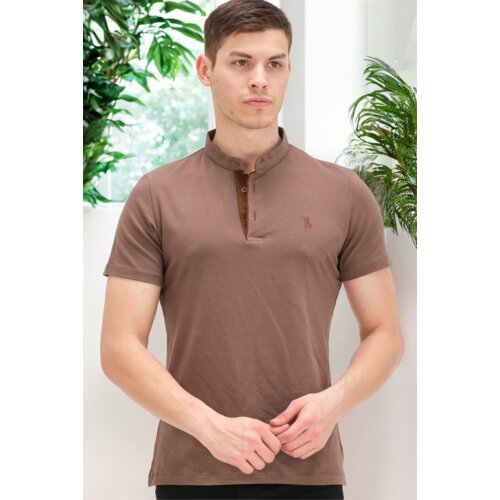 Dewberry T8560 T-SHIRT-PLAIN LIGHT BROWN Slike
