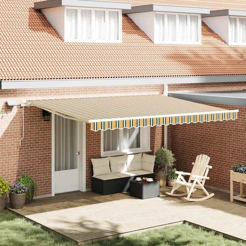  Povlačivi tende Zelena i žuta 450 &times; 300 cm Tkanina i Aluminij Cijene