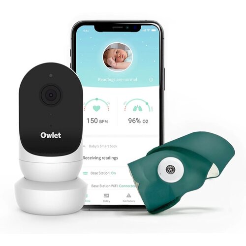Owlet Monitor Duo Smart Sock 3 &amp;amp; Cam 2 set za bebe Deep Sea Green 1 kom Slike