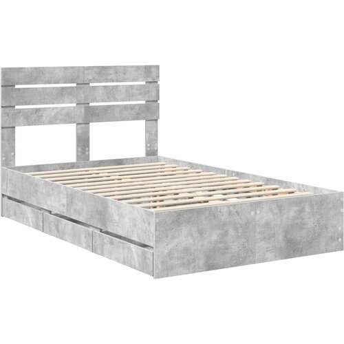  Krevetna konstrukcija s ladicama Betonski sivi 135 x 190 cm Siva 196 x 138 x 100 cm Slike