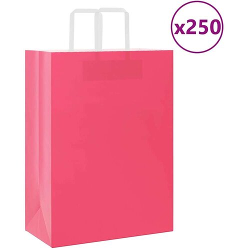  Papirnate vrećice 250 kom s ručkama ružičaste 32x17x44 cm Cijene