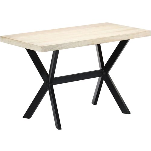  Blagovaonski stol bijeli 120x60x75 cm od masivnog drva manga Slike