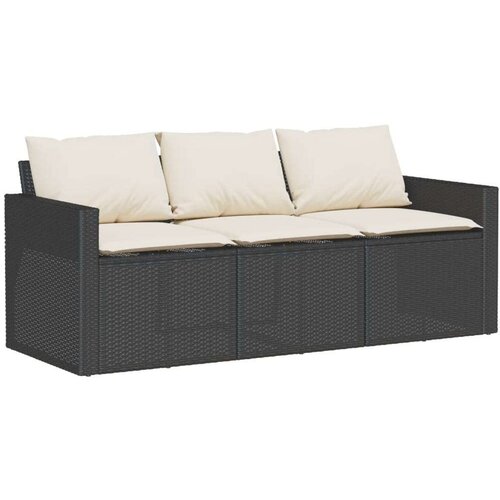 VidaXL 6-dijelni set vrtnih sofa s jastucima crni od poliratana Slike