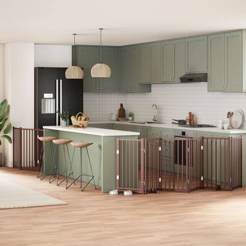 vidaXL Vrata za pse s vratašcima 9 panela sklopiva 450 cm drvo topole Cijene