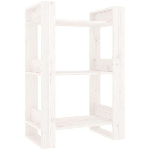  Knjižna omara/pregrada bela 60x35x91 cm trdna borovina, (20705695) Slike